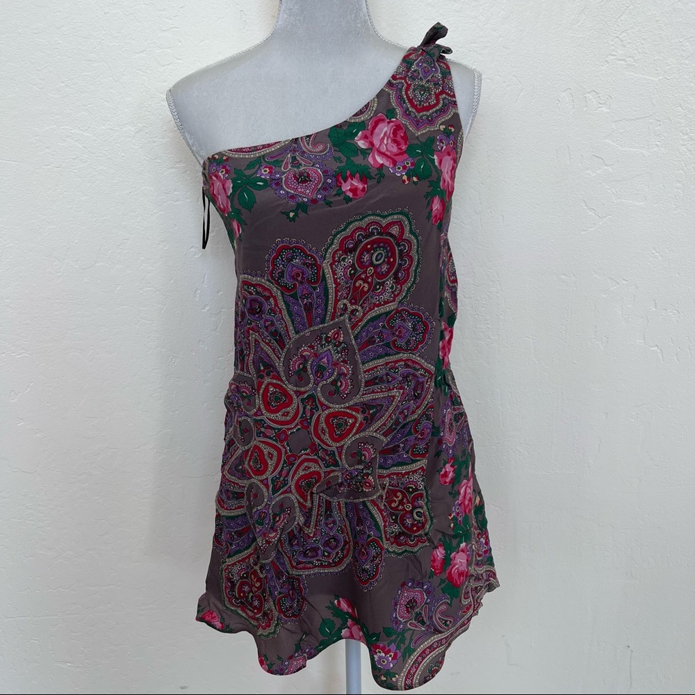 Majorelle One shoulder pink printed dress Size  S Gently Used